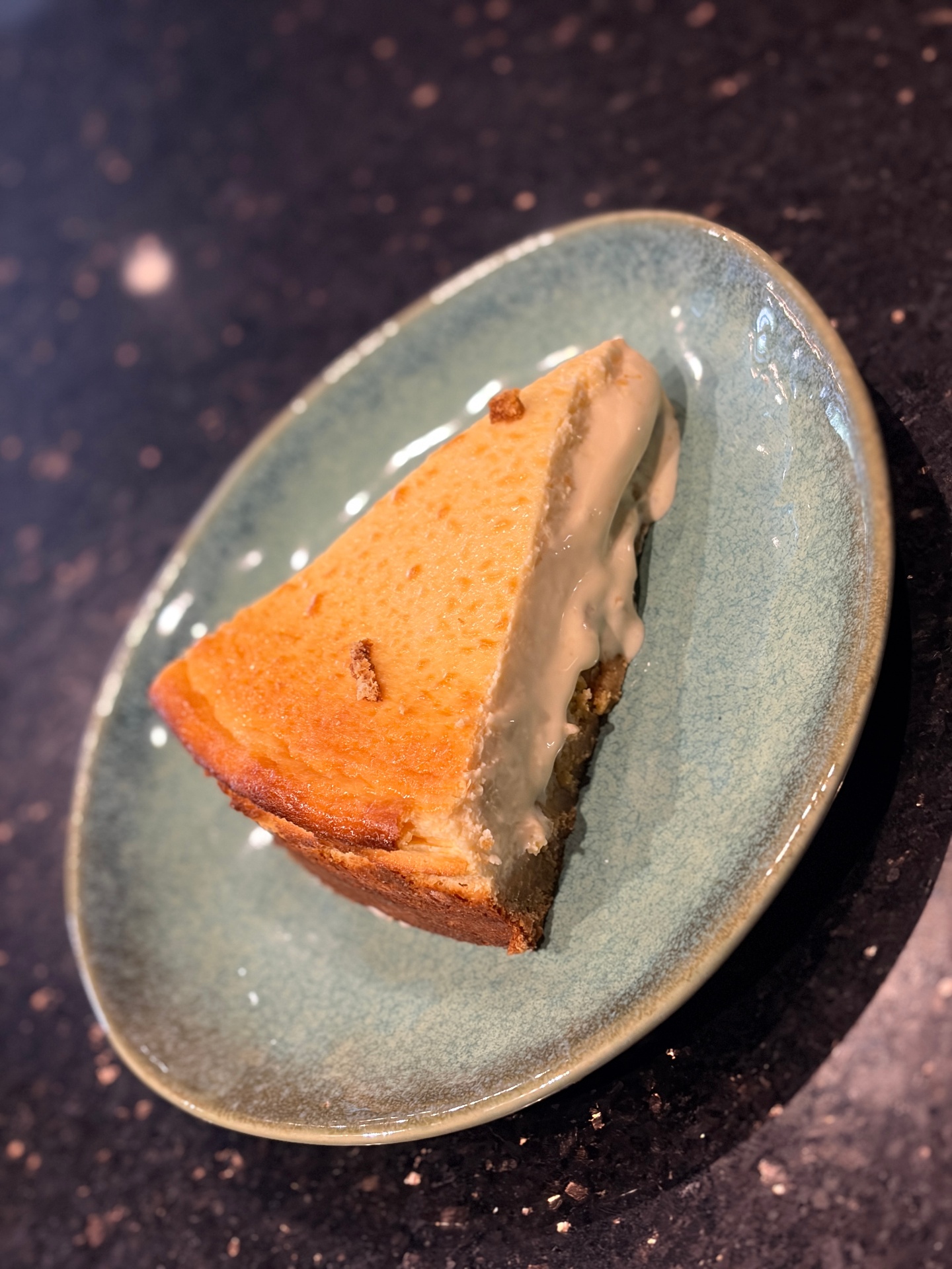 Slice of house dessert on a ceramic plate